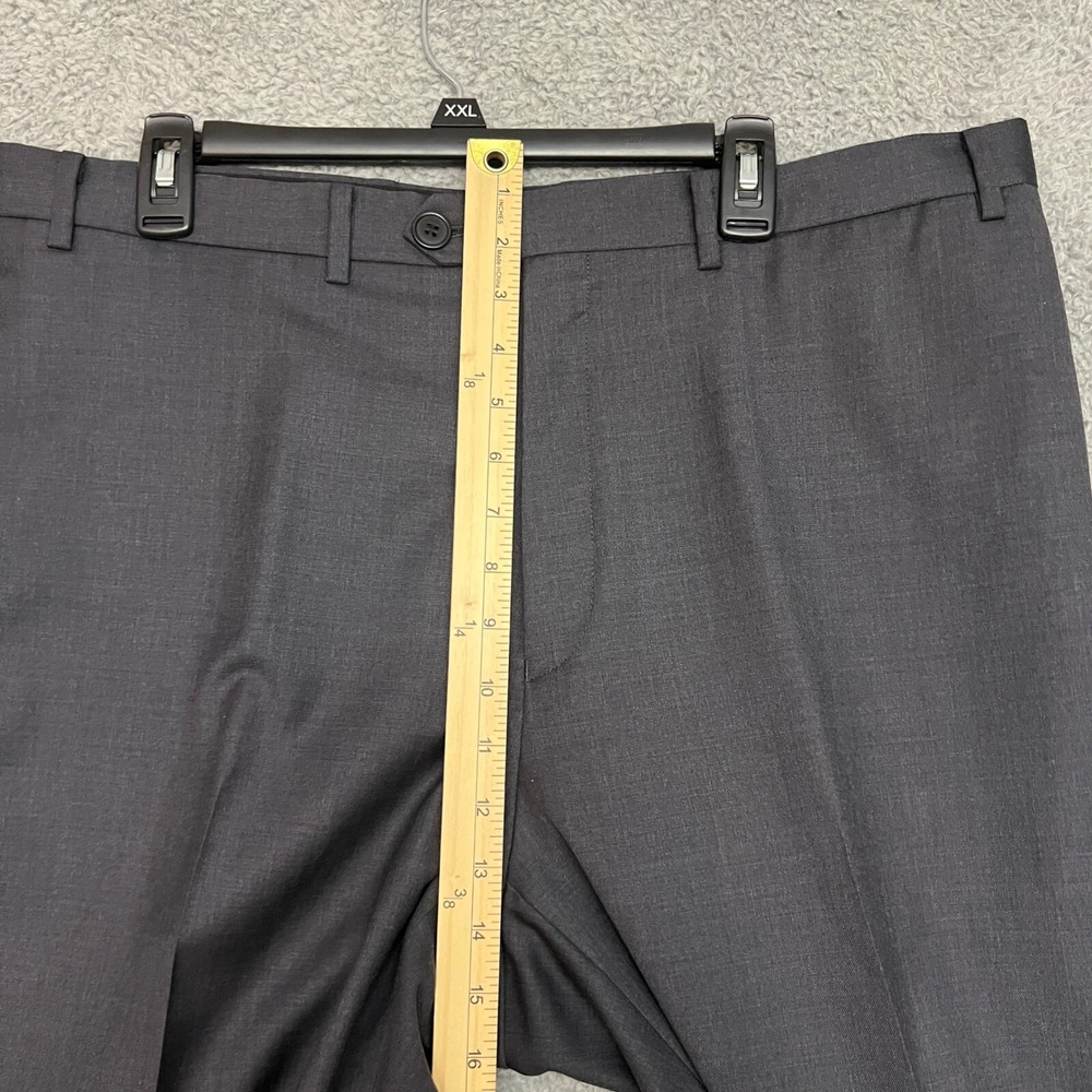 Calvin Klein Dress Pants Mens 40L Dark Gray Excellent Wool Blend Flat Front - Picture 8 of 9